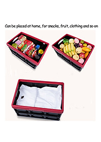 Hộp để đồ đa năng gấp gọn cốp sau ô tô dung tích 30 lít, Kích thước: Sâu x Rộng x Cao (42cm x 29cm x 24cm), Màu đen viền đỏ, KM309-30