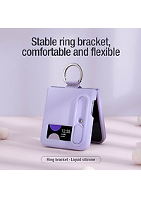 Ốp lưng iRing chống sốc silicon cho Samsung Galaxy Z Flip 4 có nắp đậy bảo vệ Camera hiệu Nillkin Camshield Silky Silicon Case - chống sốc cực tốt, chất liệu cao cấp, trang bị iring đeo tay chống rơi rớt - Hàng nhập khẩu