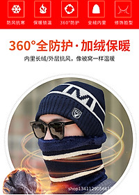 Mũ Nón Nam tặng kèm khăn cổ Ấm Len Dệt Kim Trùm Đầu dona23042701 CHất liệu len 2 lớp #nonlen #mulen #khanlen #khannam #mulennam #nonlennam