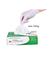 Găng Tay Y Tế Size S Không Bột Nitrile TTGLOVES Màu Trắng (100 Chiếc/hộp)