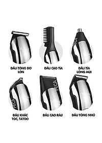 Tông đơ cắt tóc đa năng 11in1 Kemei KM-8508 nhiều đầu thay thế dùng cắt tóc, chấn viền, cạo râu, cạo lông, tỉa lông mũi, cạo chân mày,...có màn hình LED hiển thị điều chỉnh 2 mức tốc độ sạc nhanh 2h