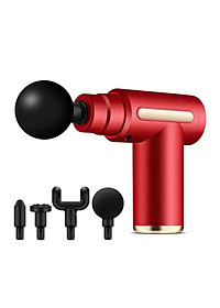Máy massage cầm tay mini - Súng massage cầm tay đấm lưng mát xa trị liệu cổ vai gáy 4 đầu 6 chế độ, hàng tốt.