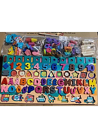 Đồ Chơi Gỗ, Bảng Chữ Cái 6in1, Đồ Chơi Câu Cá, Ghép Hình Học, Chữ Số, Chữ Cái, Phương Tiện 
