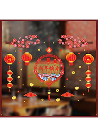 Decal dán tường decal trang trí tết Mẫu Con Lân  AMJ931