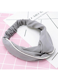 Băng đô màu trơn màu xám vải lụa mẫu mới phong cách Hàn Quốc