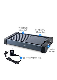 Bếp nướng điện LocknLock- Electric Grill - EJG236BLK (1800-2200W) - Màu đen - Hàng chính hãng