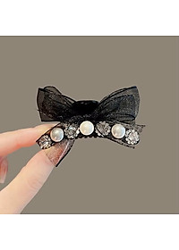 Kẹp tóc sau đính đá nơ đẹp - kẹp tóc đính đá kết hợp thắc nơ đẹp