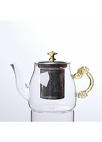 Ấm pha trà thủy tinh có lõi lọc và nắp inox 450ml, 650ml