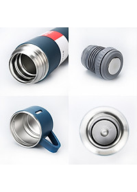 Bình Giữ Nhiệt INOX 304 - 500ml Kèm 2 Cốc Hộp Đựng  Sang Trọng Chắc Chắn Chất Lượng Cao - Tặng Cây Cọ Bình Nước - Hàng Loại 1 - Chính Hãng MINIIN