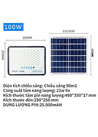 Đèn năng lượng mặt trời đèn chống lóa Solar Light khung nhôm 50W,100W,200W,300W- IP67 bảo hành 2 năm.