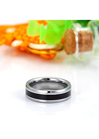  Nhẫn nam nữ thời trang hợp kim titan khảm đen cực đẹp