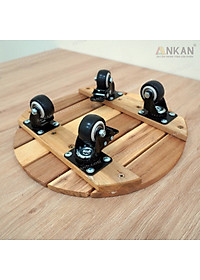 Đế Kê Chậu Cây Có Bánh Xe ANKAN, R30cm Làm Giá Đỡ Kệ Hoa Cây Cảnh, Màu Vàng Nắng, Chịu Tải 150Kg