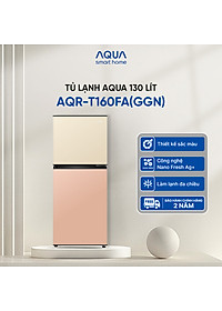 [SẢN PHẨM MỚI 2025] Tủ lạnh AQUA 130 lít ngăn đá trên AQR-T160FA(GGN) - Màu Be hồng - Freeship toàn quốc - Bảo hành 2 năm - Hàng chính hãng
