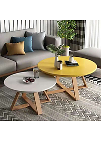 Bàn Trà Tròn Phòng Khách Chân Gỗ Thông Cao Cấp, Bàn Sofa Văn Phòng Bancon Quán Cafe Phong Cách Đơn Giản Hiện Đại KT 60cm