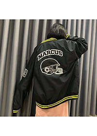 Áo Khoác Dù Hai Lớp Unisex, Áo Khoác Bomber MC Form Rộng 2 Màu Vàng Đen Nam Nữ Ulzzang, Labibi