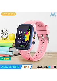 Đồng hồ Thông minh Trẻ em Model Q15 lắp SIM nghe gọi 2 chiều 3 màu Xanh Hồng Đen Hàng chính hãng