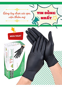 Găng Tay Y Tế Size S Không Bột Nitrile Màu Đen TTGLOVES (100 chiếc)