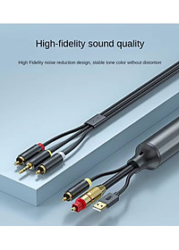 SOAIY Cáp Chuyển Âm Thanh Quang SPDIF, Đồng Trục Coxial Ra AV, AUX 3.5mm, Digital To Analog JH-Z239E Dài 1.5m - Hàng Nhập Khẩu