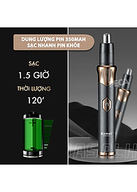 Máy tỉa lông mũi Kemei KM-323 dùng pin sạc USB tiện lợi - Hàng chính hãng