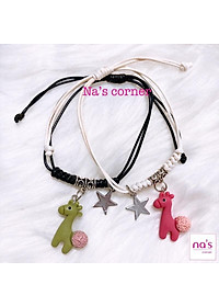 NHIỀU MẪU - Vòng tay lắc tay dây bện cặp đôi đen trắng (2 cái)