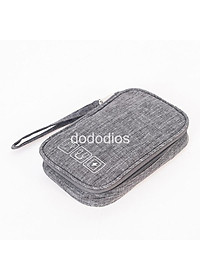 Túi đựng phụ kiện công nghệ đựng pin sạc dự phòng, điện thoại, cáp sạc usb, tai nghe có quai cầm, [Loại cao cấp - Màu Đen] Túi Đựng Phụ Kiện Công Nghệ Có Quai Cầm, Chống Nước - Hàng Chính Hãng dododios