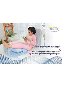 GỐI CHỐNG GIÃN TĨNH MẠCH YOROKOBI - KÍCH THƯỚC 58x48x28CM, HÀNG THƯƠNG HIỆU- MÀU NÂU HOÀNG GIA