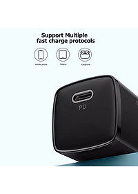 Củ Sạc Nhanh Baseus 20W USB C Hỗ Trợ Sạc Nhanh Type C PD Cho iPhone - Công Nghệ PD 3.0 QC 3.0 - Hàng Chính Hãng