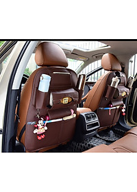 Tấm da treo ghế để giấy ăn, chai lọ tiện lợi giúp nội thất xe gọn gàng - màu ngẫu nhiên 