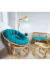 Ghế papasan ( nệm vải bố cotton  xanh ngọc)