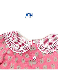Đầm dài tay bé gái Thỏ hồng thô trà bông - AICDBGWMUYL4 - AIN Closet