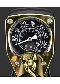 Bơm mini đạp chân - Bơm đa năng - Bơm được xe đạp, xe máy, các loại bóng, phao có đồng hồ đo áp suất - Tặng kim bơm các loại - Chính Hãng