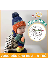 Set mũ nón khăn len trùm đầu cho bé trai - gái 1 2 3 4 5 6 7 8 tuổi mùa đông đẹp MySun