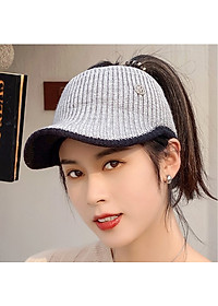 Mũ len nữ thể thao có chìa rỗng đầu thích hợp mùa thu đông thể thao ngoài trời, tập gym