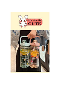 Bình Đựng Nước Sports Cup Phong Cách Thể Thao Có Ống Hút Dung Tích 2L Dễ Thương Có Vạch Báo Giờ Uống Nước