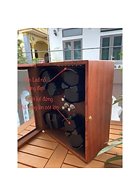 Tủ Xoay Đồng Hồ Cơ 8 Ngăn Vỏ Gỗ Lót Nỉ Nhung Hộp xoay, tích cót, lắc