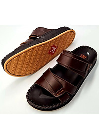 Dép nam 2 quai da bò 100%, hàng cao cấp, may handmade full quai và đế chắc chắn, đi rất êm chân