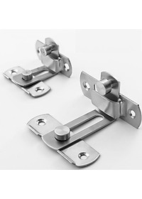 Then Chốt Cài Cửa Hình Chữ L KUNBE, Chốt Khóa Cài Cửa Góc Vuông 90 Độ Bằng Thép Không Gỉ, An Toàn Tiện Lợi Nhiều Kích Thước