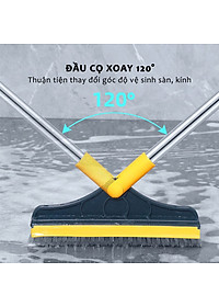 Cây chổi cọ sàn nhà vệ sinh dododios-S1 thông minh, bàn chải chà sàn nhà tắm và gạt nước đa năng cao cấp cán nhôm - Hàng chính hãng dododios