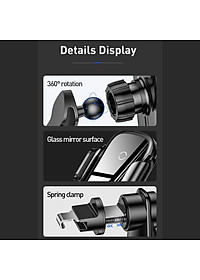 Bộ đế giữ điện thoại dùng trên xe hơi Baseus Light Electric Holder Wireless Charger 15W (tích hợp sạc nhanh không dây 15W và cảm biến tự động nhận diện thiết bị) LV637-BK [Hàng Chính Hãng]