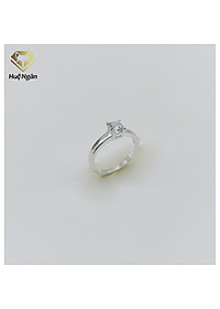 Nhẫn bạc 925 Huệ Ngân - Mặt trơn đá 5li RS104