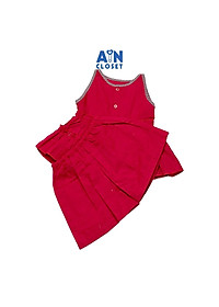 Bộ quần áo ngắn họa tiết Nhún đỏ viền caro cotton - AICDBGRHCO0R - AIN Closet
