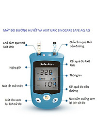 Hộp 50 que thử Axit Uric cho máy Sinocare Safe AQ UG + Tặng 50 kim chích máu