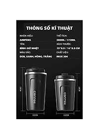 Cốc Giữ Nhiệt Coffeeholic Inox 304 Dung Tích 510ml Cao Cấp Kiểu Dáng Hàn Quốc Cầm Tay Sang Trọng- Hàng Chính Hãng