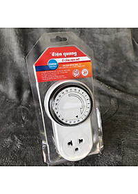 Ổ cắm hẹn giờ  Điện Quang ĐQ ESK MT06 WBL 13 ( Điều chỉnh cơ, 1 lỗ - 3 chấu, trắng – đen )