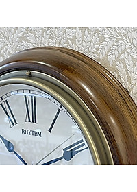 Đồng hồ treo tường Nhật Bản RHYTHM CMH723CR06, Kt 27.0 x 7.0cm, 860g, Vỏ Gỗ