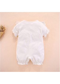 Body cộc tay cho bé gái sơ sinh, áo liền quần đùi dáng công chúa siêu xinh, ren viền cổ sang chảnh, chất mịn đẹp | MS10