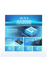 Bộ Phát Wifi TP-Link Archer AX55 Chuẩn Wi-Fi 6 AX3000 - Hàng Chính Hãng