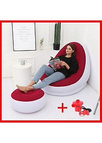 Ghế hơi tựa lưng hiện đại cao cấp đọc sách, giải trí, xem phim... Ghế hơi bọc nhung TẶNG KÈM BƠM ĐIỆN 2 CHIỀU