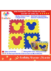 Bộ 10 tấm Thảm xốp cho bé ECOBABY, thảm xốp đạt tiêu chuẩn Mỹ và Châu Âu, độ dày khoảng 1cm, kích thước 1 tấm 30x30cm - Mickey