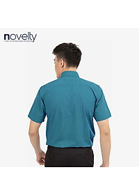 Áo sơ mi nam Slim fit ngắn tay xanh cổ vịt 171424N